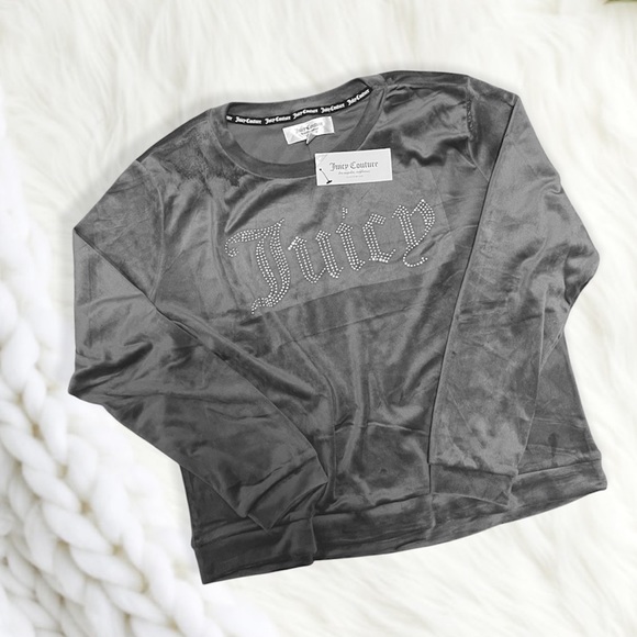 *NWT Juicy Couture Gray Soft Velour Pajama Loungewear Athleisure Set - Picture 2 of 4